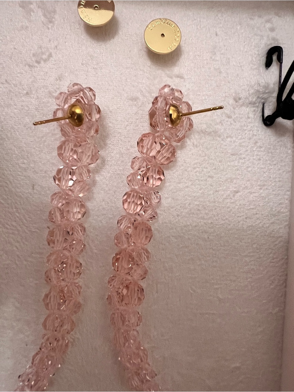 Simone Rocha Blush Crystal Threader Drop Earrings - Picture 5 of 7